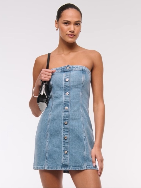 Abercrombie & Fitch Dresses & Skirts - The A&F Mara Strapless Denim Mini Dress